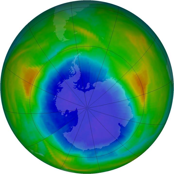 Antarctic ozone map for 26 September 1985